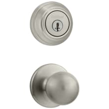 Polo Passage Knob Set and Single Cylinder Keyed Entry Deadbolt Combo with SmartKey from the 980 Series
