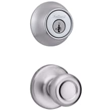 Tylo Passage Knob Set and Single Cylinder Keyed Entry Deadbolt Combo with SmartKey from the 660 Series