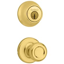 Tylo Passage Knob Set and Single Cylinder Keyed Entry Deadbolt Combo with SmartKey from the 660 Series