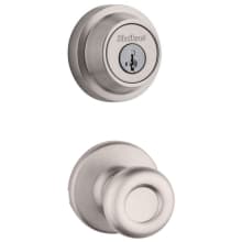 Tylo Passage Knob Set and Single Cylinder Keyed Entry Deadbolt Combo with SmartKey from the Contemporary Collection