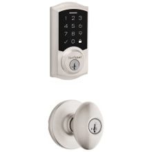 Aliso Keyed Entry Knob Set and Electronic Keyless Entry Deadbolt Combo Pack with SmartKey from the SmartCode Deadbolts Touchscreen Collection