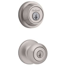 Cove Single Cylinder Keyed Entry Knob Set and Deadbolt Combo with SmartKey from the Contemporary Collection