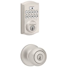 Cove Keyed Entry Knob Set and Electronic Keyless Entry Deadbolt Combo Pack with SmartKey from the SmartCode Deadbolts Touchpad Collection