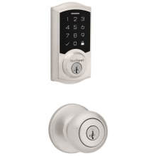 Cove Keyed Entry Knob Set and Electronic Keyless Entry Deadbolt Combo Pack with SmartKey from the SmartCode Deadbolts Touchscreen Collection