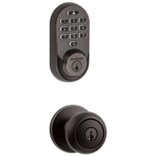 Cove Single Cylinder Keyed Entry Knob Set and Electronic Keyless Entry Deadbolt Combo Pack with SmartKey from the Halo Collection