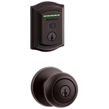Cove Single Cylinder Keyed Entry Knob Set and Electronic Keyless Entry Deadbolt Combo Pack with SmartKey from the Halo Collection