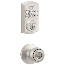 Polo Keyed Entry Knob Set and Electronic Keyless Entry Deadbolt Combo Pack with SmartKey from the SmartCode Deadbolts Touchpad Collection
