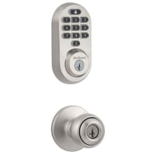 Polo Single Cylinder Keyed Entry Knob Set and Electronic Keyless Entry Deadbolt Combo Pack with SmartKey from the Halo Collection