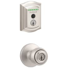 Polo Single Cylinder Keyed Entry Knob Set and Electronic Keyless Entry Deadbolt Combo Pack with SmartKey from the Halo Collection