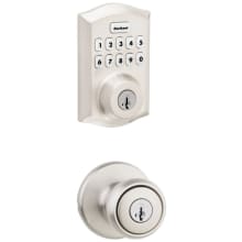 Tylo Single Cylinder Keyed Entry Knob Set and Electronic Keyless Entry Deadbolt Combo Pack with SmartKey from the Home Connect Collection