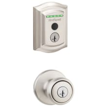 Tylo Single Cylinder Keyed Entry Knob Set and Electronic Keyless Entry Deadbolt Combo Pack with SmartKey from the Halo Collection