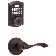 Balboa Single Cylinder Keyed Entry Lever Set and Electronic Keyless Entry Deadbolt Combo Pack with SmartKey from the Home Connect Collection