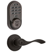 Balboa Single Cylinder Keyed Entry Lever Set and Electronic Keyless Entry Deadbolt Combo Pack with SmartKey from the Halo Collection