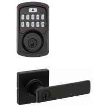 Breton Single Cylinder Keyed Entry Lever Set and Electronic Keyless Entry Deadbolt Combo Pack with SmartKey from the Aura Collection