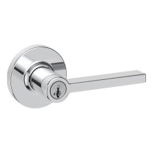 Casey Single Cylinder Keyed Entry Door Lever Set with Round Rose and SmartKey