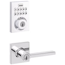 Casey Single Cylinder Keyed Entry Lever Set and Electronic Keyless Entry Deadbolt Combo Pack with SmartKey from the Home Connect Collection
