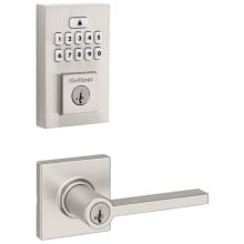 Casey Keyed Entry Lever Set and Electronic Keyless Entry Deadbolt Combo Pack with SmartKey from the SmartCode Deadbolts Touchpad Collection