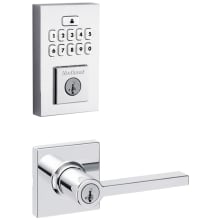 Casey Keyed Entry Lever Set and Electronic Keyless Entry Deadbolt Combo Pack with SmartKey from the SmartCode Deadbolts Touchpad Collection