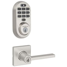 Casey Single Cylinder Keyed Entry Lever Set and Electronic Keyless Entry Deadbolt Combo Pack with SmartKey from the Halo Collection