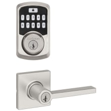 Casey Single Cylinder Keyed Entry Lever Set and Electronic Keyless Entry Deadbolt Combo Pack with SmartKey from the Aura Collection
