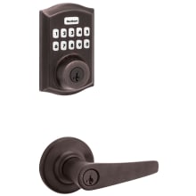 Delta Single Cylinder Keyed Entry Lever Set and Electronic Keyless Entry Deadbolt Combo Pack with SmartKey from the Home Connect Collection