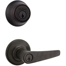 Delta Single Cylinder Keyed Entry Lever Set and Deadbolt Combo with SmartKey from the 660 Series