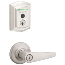 Delta Single Cylinder Keyed Entry Lever Set and Electronic Keyless Entry Deadbolt Combo Pack with SmartKey from the Halo Collection