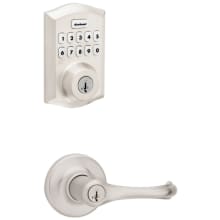Dorian Single Cylinder Keyed Entry Lever Set and Electronic Keyless Entry Deadbolt Combo Pack with SmartKey from the Home Connect Collection