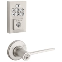 Ladera Keyed Entry Lever Set and Electronic Keyless Entry Deadbolt Combo Pack with SmartKey from the SmartCode Deadbolts Touchpad Collection