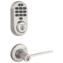 Ladera Single Cylinder Keyed Entry Lever Set and Electronic Keyless Entry Deadbolt Combo Pack with SmartKey from the Halo Collection