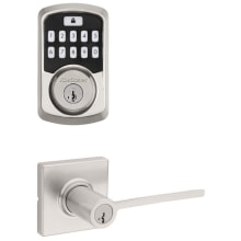 Ladera Single Cylinder Keyed Entry Lever Set and Electronic Keyless Entry Deadbolt Combo Pack with SmartKey from the Aura Collection