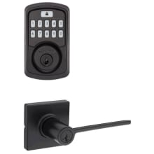 Ladera Single Cylinder Keyed Entry Lever Set and Electronic Keyless Entry Deadbolt Combo Pack with SmartKey from the Aura Collection