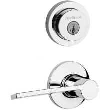 Palmina Passage Lever Set and Single Cylinder Keyed Entry Deadbolt Combo with SmartKey from the Milan Collection