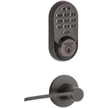 Palmina Passage Lever Set and Electronic Keyless Entry Deadbolt Combo Pack with SmartKey from the Halo Collection