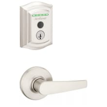 Delta Passage Lever Set and Electronic Keyless Entry Deadbolt Combo Pack with SmartKey from the Halo Collection