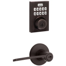 Palmina Keyed Entry Left Handed Lever Set and Electronic Keyless Entry Deadbolt Combo Pack with SmartKey from the Home Connect Collection