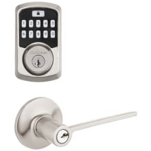 Palmina Single Cylinder Keyed Entry Left Handed Lever Set and Electronic Keyless Entry Deadbolt Combo Pack with SmartKey from the Aura Collection