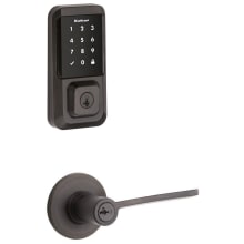 Palmina Single Cylinder Keyed Entry Right Handed Lever Set and Electronic Keyless Entry Deadbolt Combo Pack with SmartKey from the Halo Collection