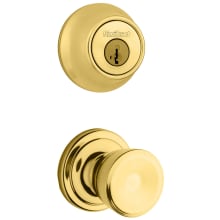 Abbey Passage Knob Set and Single Cylinder Keyed Entry Deadbolt Combo with SmartKey from the 660 Series