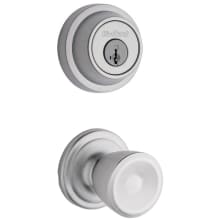 Abbey Passage Knob Set and Single Cylinder Keyed Entry Deadbolt Combo with SmartKey from the Contemporary Collection