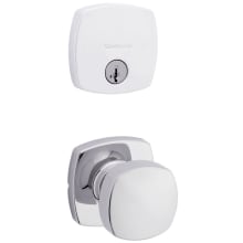 Arroyo Passage Knob Set and Single Cylinder Keyed Entry Deadbolt Combo with SmartKey from the Midtown Collection