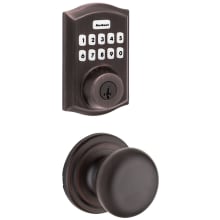 Hancock Passage Knob Set and Electronic Keyless Entry Deadbolt Combo Pack with SmartKey from the Home Connect Collection