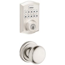 Hancock Passage Knob Set and Electronic Keyless Entry Deadbolt Combo Pack with SmartKey from the Home Connect Collection