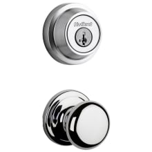 Hancock Passage Knob Set and Single Cylinder Keyed Entry Deadbolt Combo with SmartKey from the Contemporary Collection