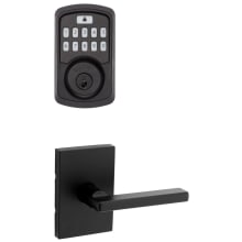Halifax Passage Lever Set and Electronic Keyless Entry Deadbolt Combo Pack with SmartKey from the Aura Collection