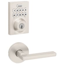 Halifax Passage Lever Set and Electronic Keyless Entry Deadbolt Combo Pack with SmartKey from the Home Connect Collection