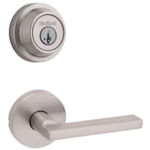 Halifax Passage Lever Set and Single Cylinder Keyed Entry Deadbolt Combo with SmartKey from the Contemporary Collection
