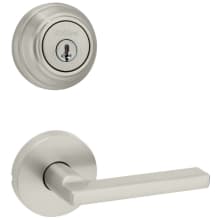 Halifax Passage Lever Set and Single Cylinder Keyed Entry Deadbolt Combo with SmartKey from the 980 Series