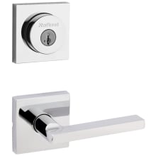 Halifax Passage Lever Set and Single Cylinder Keyed Entry Deadbolt Combo with SmartKey