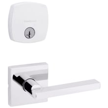 Halifax Passage Lever Set and Single Cylinder Keyed Entry Deadbolt Combo with SmartKey from the Midtown Collection